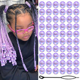 VENOFEN 60PCS Hair Beads for Braids Purple AB Color Round Bead Loc Dreadlock Jewelry Acrylic Pony Beads Cute Hair Accessories fo
