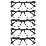 OPULIZE POP Reading Glasses for Women Men,Scratch Resistant Round Matt Frame with Spring Hinges, Grey +1.00 (Pack of 5)