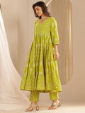 Libas Women'S Cotton Blend Kurta Sets (400651 Green 2Xl