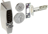 Kaba Simplex 7100 Series Metal Mechanical Pushbutton Auxiliary Lock with Thumbturn, 25mm Tubular Deadbolt, Flat Front Face Plate