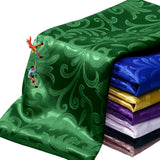 Manyshofu Jacquard Satin Fabric by The Yard - 60 Inch Wide, Shiny Brocade Green Fabric Smooth & Floral Damask Fabric for DIY Dec