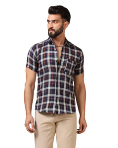 Toplot Men'S Regular Fit Casual Shirt Checks Design With Spread Collar & Half Sleeves (Chex-Shirt-5177-White-L),White,,B0CYGJR9KZ