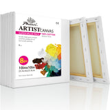 PHOENIX Square Canvas for Painting - 10x10 Inch/8 Value Pack, 8 Oz Triple Primed 5/8 Inch Profile 100% Cotton White Blank Canvas