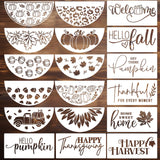 Fall Stencils for Painting on Wood Thanksgiving Stencils Autumn Hello Pumpkin Happy Harvest Stencil for Door Mats Fabrics Porch 