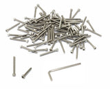 iexcell 100 Pcs #4-40 x 1 Stainless Steel 304 Hex Socket Head Cap Screws Bolts Kit
