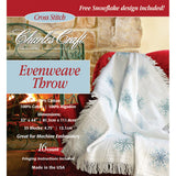 DMC Charles Craft Evenweave Throw 16 Count 32X44, White
