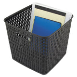 Advantus 40376 Extra Large Weave Bin, 12.64-Inch X 11-Inch , Black, 2/Pack