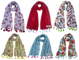 Fusfus WomenS Printed Chiffon Scarves And Stoles, Free Size(Multicolour, Fs1492) Pack Of 6 (Multicolor3)