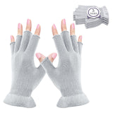 MIG4U 3 Pairs Fingerless Moisturizing Gloves, Half Finger Touchscreen Beauty Glove for SPA, Eczema, Dry Hands, Skin Treatment, S