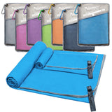 SYOURSELF 2 Pack Microfiber Camping Towel, Quick Dry Towel, Soft Absorbent Compact Travel Gym Workout Sweat Towel for Beach Yoga