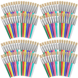 128 Pcs Paint Brushes For Kids Paint Brushes Bulk Toddler Children Paint Brush Set Large Chubby Paintbrushes Flat And Round Pain