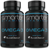 (2 Pack) Smarter Omega 3 Fish Oil, Berry Flavor, Burpless, Tasteless, 2000mg, Potent Triple Strength DHA EPA Brain OMEGA3, Made 