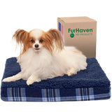 Furhaven Orthopedic Dog Bed for Small Dogs w/ Removable Washable Cover, For Dogs Up to 20 lbs - Sherpa & Plaid Flannel Deluxe Ma