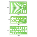 10 Pieces Green Plastic Drawings Templates Measuring Templates Geometric Rulers for School and Office Supplies