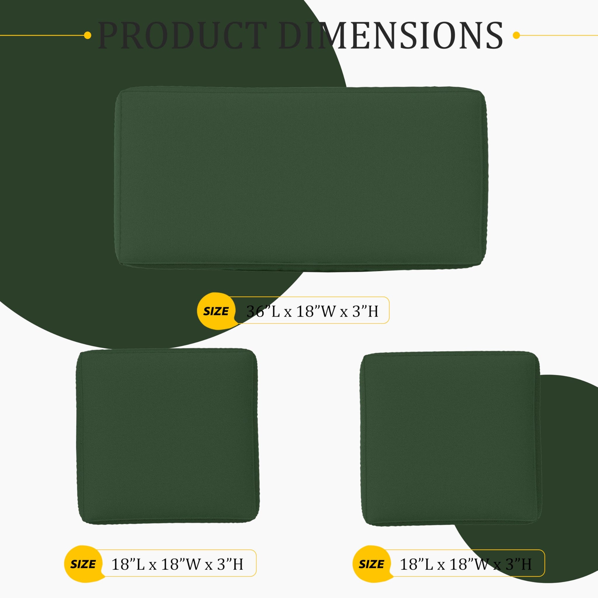 Pakunoda 3 Pack of Outdoor Seat Cushion Replacement Set Suitable for 4 Pieces of Wicker Rattan Furniture Terrace Guest Set Sofa