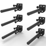 Neevolve Floating Shelf Bracket(1/4 Inch Thick 6 Pack, 4 Inch Black) Solid Steel Support, Hidden Heavy Duty Shelf Bracket, Invis