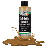 Pouring Masters 24 Karat Gold Metallic Acrylic Ready to Pour Pouring Paint Premium 8Ounce PreMixed WaterBased For Canvas,