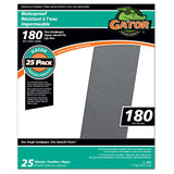 Gator 9 x 11 Waterproof Sanding Sheets, 180 Grit, 25 Pack
