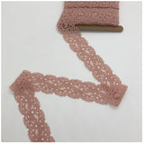 Yachiribi 1.1 inch lace Trim, Light Pink Elastic lace Ribbon for Girl Hair Bow, hat Decor, Jeans Sewing Projects, Gift Wrapping,