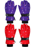 Hicarer 2 Pairs Kids Waterproof Winter Snow Gloves for Boys Girls Child Toddler Warm Ski Gloves for Cold Weather