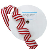 USA | American Made 5/8 Red & White Taffy Striped Grosgrain Ribbon 20 Yards (Multiple Widths & Yardages Available)