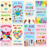 8Pcs Inspirational Fluorescent Light Covers for Classroom Diversity Ceiling Light 4x2Ft Positive Magnetic Lights Cover Filter Ea