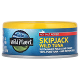Wild Planet Skipjack Wild Tuna, No Salt Added, Tinned Fish, Canned Tuna, Sustainably Caught, Non-GMO, Kosher, Gluten Free, Keto 