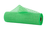 Fine Weave Metallic Deco Poly Mesh for Wreaths, Bows, Crafts, and Decorations, 10 Inches x 10 Yards (Lime Green, Lime Green Foil
