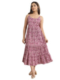 Libas Women'S Cotton Fit And Flare Maxi Dress (29438O_Mauve_Xxl)