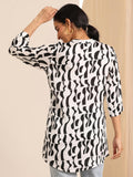 Libas Women'S Silk Blend Printed Straight Tunics (98165 White White Xl