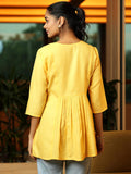 Libas Women'S Cotton Blend A-Line Kurtis (58241B_Yellow