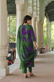 Gosriki Women'S Cotton Blend Printed Straight Kurta With Pant & Dupatta (Protin-Green-Gs_S_Green_Small),Green,,B0D3QR5NB2