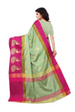 Greciilooks Womens Womens Banarasi Cotton Silk Cotton Regular Fit Saree (Pink & Green)