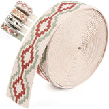PECMER 1.5 Cotton Webbing-6 Yard Beige Boho 1.5 Inch Webbing Canvas Strap -1 1/2 Webbing for Bags Straps Purse Making Supplies P