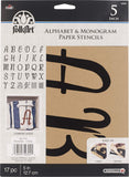 FolkArt Stencil Paper, Alphabet & Monogram Italic 5, 5