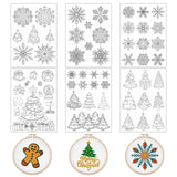 Water Soluble Embroidery Patterns Stabilizers - Rngmsi 6 Sheets Christmas Stick and Stitch Embroidery Paper Wash Away 57 Pcs Sno