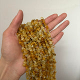 BERMRO Natural Chip Stone Beads About 200pcs Yellow Aventurine Stones 5-8mm Irregular Gemstone Healing Crystal Loose Rocks for B