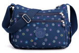 Nawoshow Nylon Floral Multi-Pocket Crossbody Purse Bags for Women Travel Shoulder Bag (Star Flower)