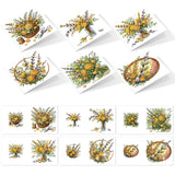6pcs 5D DIY Diamond Painting Kit Greeting Card, Yellow Flower Diamond Handmade Greeting Card with Envelope, Holiday Gift Congrat