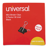 Universal Binder Clips, Mini, Black/Silver, 12/Box
