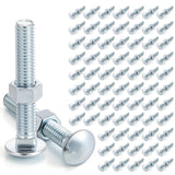 Yaocom 75 Pack 3/8 x 2 1/2 Long Carriage Bolts with Nuts, Galvanized Steel