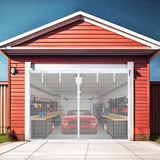 Premium Garage Door Screen for 1 Car Garage 12x9ft, Heavy Duty Durable Fiberglass Screen Mesh, Hook & Loop Tapes, Strips, Doors 