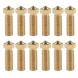 ALAMScN 12PcS V6 Volcano Brass Nozzle Kit 02mm 04mm 06mm 08mm Extra Extruder Nozzles 04mm M6 175mm Filament for 3D Printer Part