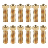 ALAMScN 12PcS V6 Volcano Brass Nozzle Kit 02mm 04mm 06mm 08mm Extra Extruder Nozzles 04mm M6 175mm Filament for 3D Printer Part