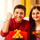 Store Indya Evil Eye Rakhi Set Of 2 A Protective And Stylish Symbol Of Love And Blessings For Brothers And Sisters,Nylon,Multicolor