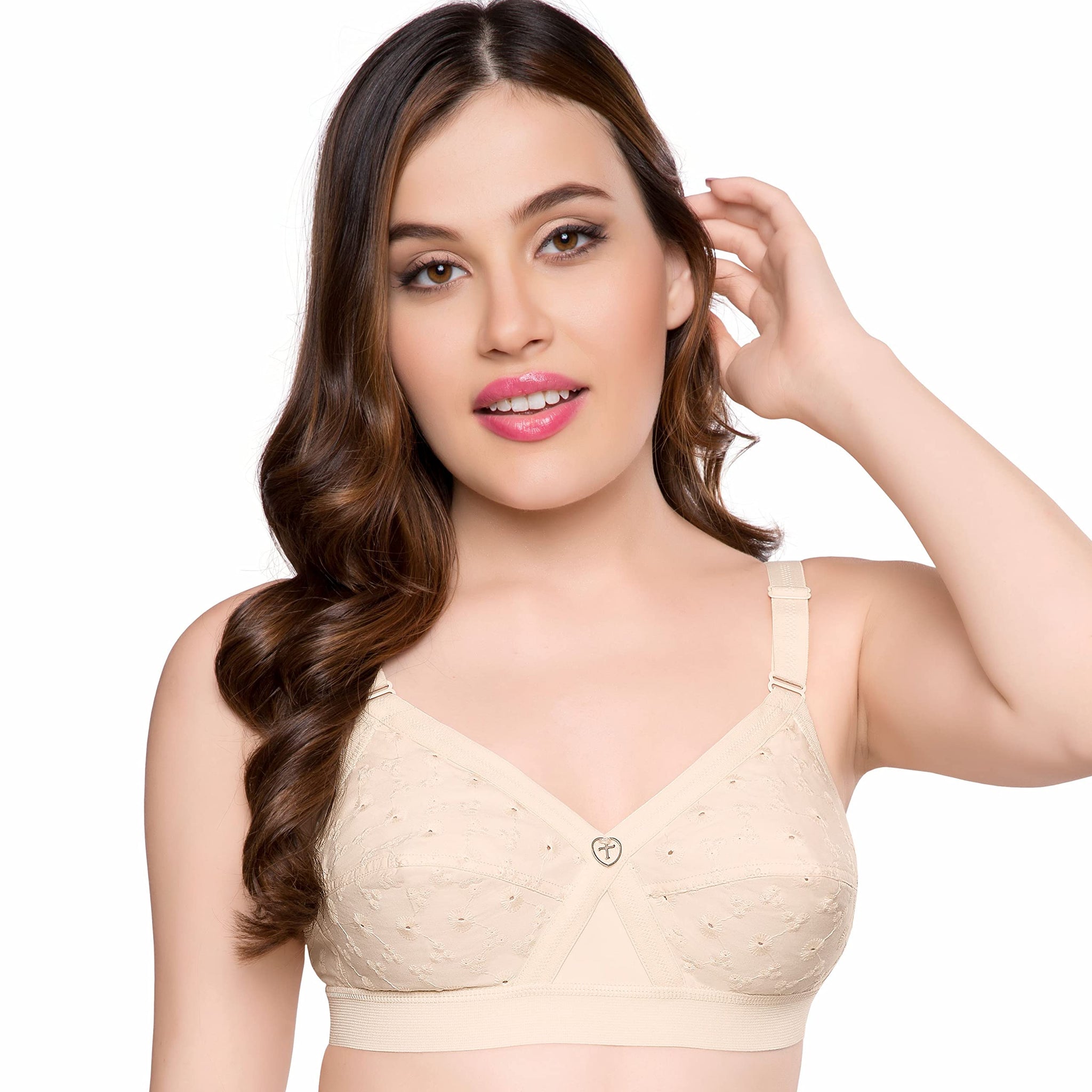 Trylo Women'S Non-Wired Bra (Krutika Chiken_Skin_40I),Skin,40,B07Z5FK63M