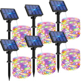 6 Pack Solar String Lights for Outside - 480LED 198FT Solar Fairy Lights Outdoor Waterproof 8 Modes, Copper Wire Solar Powered T