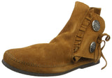 Minnetonka Mens Two Button Hardsole Boot, Brown, Size 10