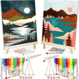 BAISITE Paint by Numbers Kit for Adults Beginners,16 Wx20 L 2 Pack Canvas for Painting Kits for Adults in Colorful Box 6970 Alre