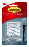 Command 17303CLR, Decorate DamageFree, Large, 4 Pack, 8 Total Cord Organizer, 8 Clips, Clear, 8 Count